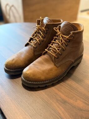 Roots Leather Boots Brown Lace Up Men’s 9 Distressed Vintage Work Boots